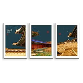 3 Panel Chinese Traditional Palace Pictures Home Wall...