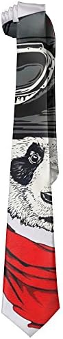 Men's Classic Casual Panda Red Muffler Skinny Silk Tie Necktie Fashion Gift Weddings Gentleman Groom Business