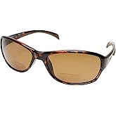 Coyote Eyewear BP-14 Polarized BiFocal Reading Sunglasses +1.75 Tortoise Amber Mens Womens Wrap Around Bi-Focal Sun Readers
