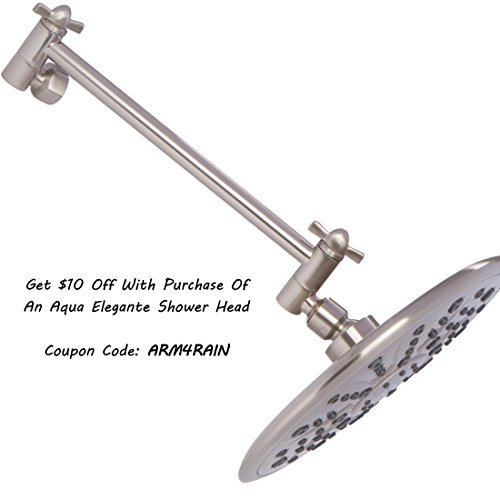 Adjustable Shower Head Extension Arm 10 Inch Brass Shower Arm