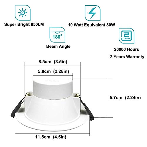 Smart Downlight 6 inch, WiFi LED Recessed Drywall Lighting, 15W Ceiling