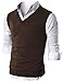 Ohoo Mens Slim Fit Casual V-Neck Knit Vest