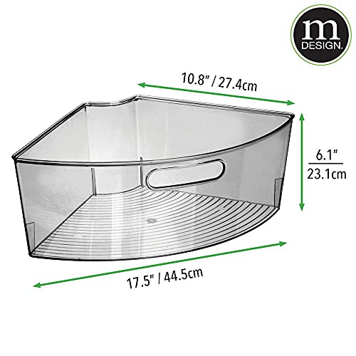 mDesign Kitchen Plastic Lazy Susan Storage Organizer Bins with
