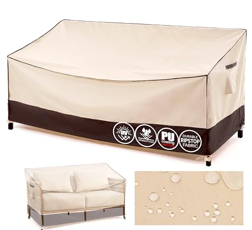 F&J Outdoors Garden Sofa Cover Waterproof UV Resistant 3 Seater Bench Protective Cover Outdoor Sofa Protector Snow Protector 208x99x61/89cm