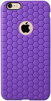OMSAI iPhone 6/6S Fashion Style Colorful Bee Hive Patter TPU Case Soft Back Cover Protector Skin - Purple