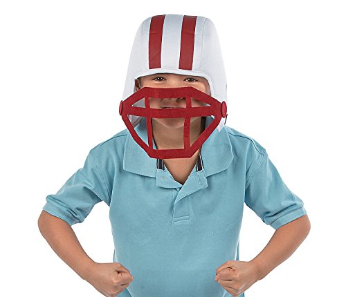 Team Spirit Football Helmet 7" Hole for Face 12" Felt Face Mask Polyester (Burgandy)