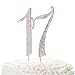 Ella Celebration 17 Cake Topper for 17th Birthday, Rhinestone Number Decoration Party Supplies (Rose Gold)