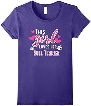 Womens This Girl Loves Her Bull Terrier T Shirt Dog Love Medium Purple