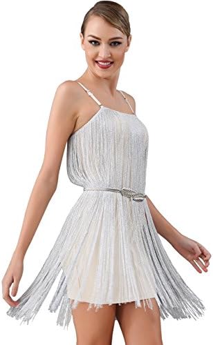 Miss Water Club Dress Bandage Fringe Party Dress Backless Bandage Dress Sleeveless M