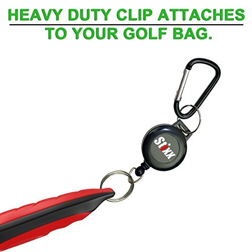 STIXX Golf Brush and Groove Cleaner with Retractable Clip, Extends 2 Ft.  Brass, Nylon and Spike Cleaning Tool - Thumbnail 5