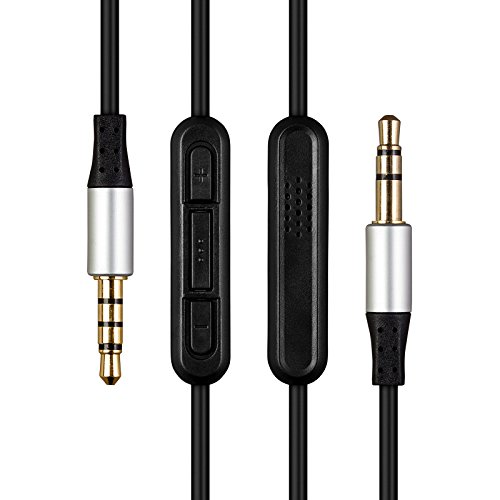 Skullcandy Hesh 2.0 Replacement Audio Cable - On-Ear Headphones Renewal Cable/Cord with Remote volume control and Mic for iPhone – Gold Plated Jacks