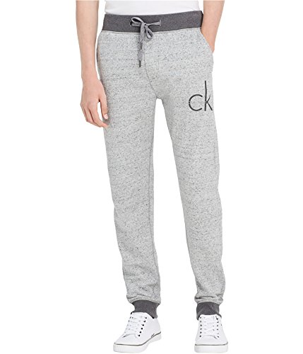Calvin Klein Men's CK Logo Grey Marble Heather Drawstring Lounge Sweatpants