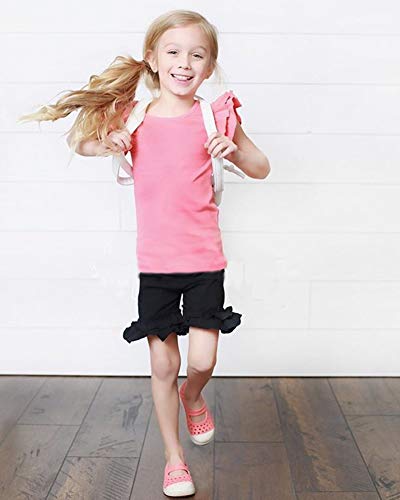 Infant Toddler Baby Girl Top Basic Plain Ruffle T-Shirt Blouse Casual Clothes (0-6 Months, Pink)
