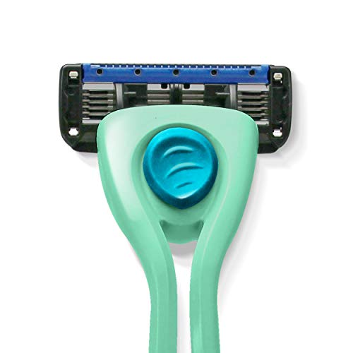 Preserve Shave 5 Five Blade Refillable Razor, Made from Recycled Materials, Neptune Green