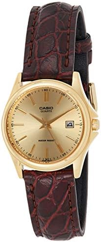 Casio Women's Gold Dial Leather Analog Watch Ltp-1183Q-9Adf