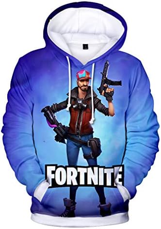 JIEFEIZHL Younth Girl Boy 3D Game Printed Sports Sweatshirt with Pockets