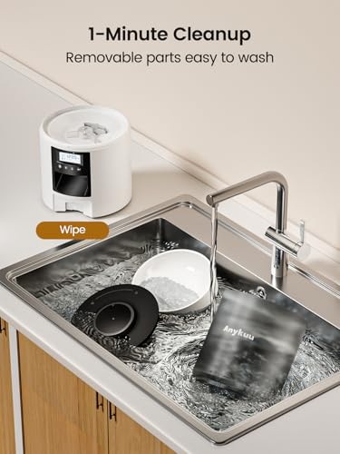 Automatic Cat Food Dispenser 4L Cat Food Dispenser with Programmable Timer and 10S Registration Dispenser Cat Food 1-6 Meals a Day for Small and Medium Pets