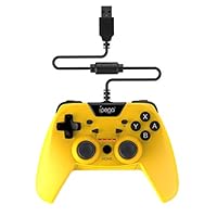 Vkarh Wired Game Controller Gamepads for Switch PS3 PC Android, 3M Wire One-Click Settings Ergonomic Game Handle (Yellow)