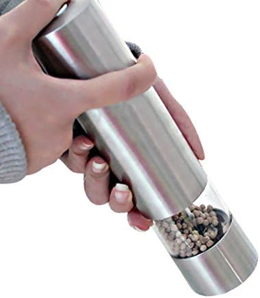 Pepper Grinder Stainless Steel Automatic Battery Operated Salt Mill with Adjustable Ceramic