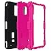 E LV Case for Galaxy Note 4 - Full Body Hybrid Armor Protection Case Cover for Samsung Galaxy Note 4 - Black/HOT Pink