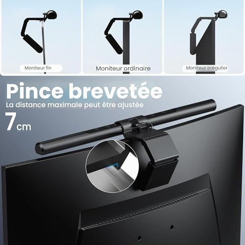 Quntis PC Screen Lamp with Remote Control, Adjustable Screen Light Automatic Dimming, LED USB Computer Lamp 40 cm Monitor Light Bar Lighting for Office Gaming