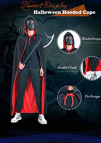 BiBOSS Halloween Hooded Capes Cloak Unisex Double Side Halloween Cloak Cosplay Costume