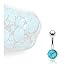 Surgical Steel Prong-Set Turquoise Semi Precious Stone Navel Belly Button Ring (Sold Ind.)