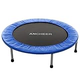 ANCHEER Mini Trampoline with Safety Pad, Bouncer Max Load 220lbs, Fitness Rebounder in-Home Trampoline for Kids Adults, Quiet and Safe Bounce Spring Mini Bouncer, Home/Office Cardio Trainer