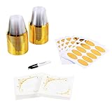9oz Gold Rimmed Plastic Cups and Napkin Set (Pack of 60 Each) ~ Fancy Disposable Wine Glasses ~ Elegant Party Cups With Gold Rim ~ Includes 60 Cup Labels and 1 Marker