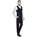 YIMANIE Men's Suit Slim Fit One/Two Button 3 Piece Suits Jacket Vest & Trousers