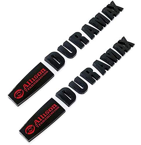 Photo 1 of Yoaoo 2Pack OEM Allison Duramax Emblems Badges Compatible with Silverado Sierra 1500 2500Hd 3500Hd Hood Red Black