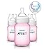 Philips AVENT Classic Plus BPA Free Polypropylene Bottles, Pink, 9 Ounce (Pack of 3)