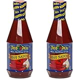 Pico Pica Mexican Hot Sauce 2 Pack - HOT - 15.5 Oz (2 Large Plastic Bottles)