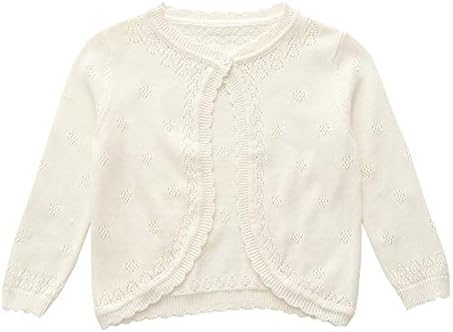 Mornyray ベビーカーディガン 女の子 赤ちゃん服 直営ストア ニットカーディガン ガールズ ボレロ 長袖 春秋 ニット 無地 冷房対策 防寒 結婚式 お出かけ ホワイト コットン シンプル 入学式