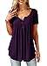 Mystry Zone Women's Short Sleeve Loose Fit Flare Hem T Shirt Tunic Top Purple XX-Large