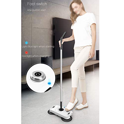 Wrwgl Wireless Electric mop Powerful Cleaner Rotary Scrubber and Buffer Hardwood Polish Tiles Vinyl Marble and Laminate Flooring Rotating Maid Chargeable,Blue