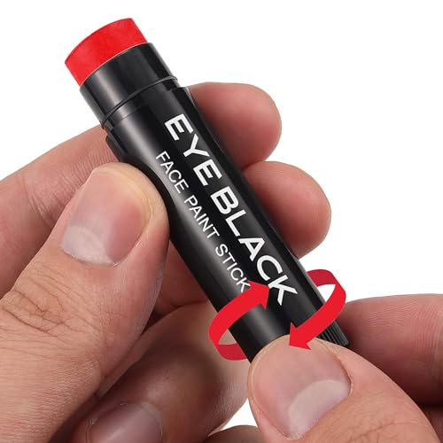 CCBeauty Red Eye Black Baseball, Cream Face Body Paint Stick Sports Football Accessories, Softball Gear, Halloween Clown Joker Devil Cosplay Costume Parties, 0.67 Ounce