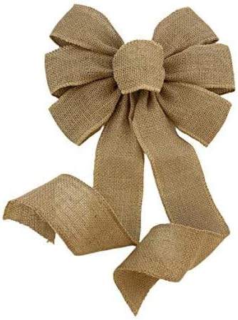 Bows & Ribbons - GiftWrap Etc. Natural Burlap Ribbon Wreath Bow - 10