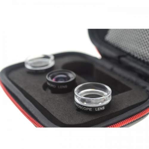 System-S Macro Lens Set of 3 Filter with Clip and Protective Case for Smartphone