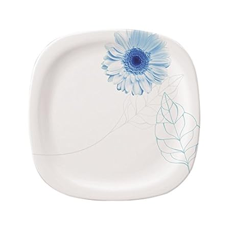 Servewell Blue Daisy Square Round Side Plate Set, 6-Pieces