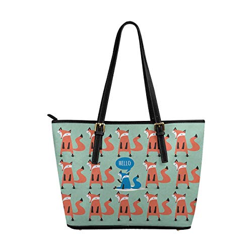 InterestPrint Top Handle Satchel HandBags Shoulder Bags Tote Bags Purse Card with Foxes, Be Unique