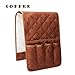 Teniux Armrest Organizer Non-Slip Remote Control Holder with 5 Pockets Couch Sofa Chair Armchair Caddy for Smart Phone, Book, Magazines, Ipad (Coffee)