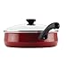 Paula Deen Riverbend Nonstick Jumbo Cooker/Saute Pan with Helper Handle and Lid, 5 Quart, Red Speckle