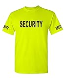 SECURITY Event Duty - Mens Poly Cotton T-Shirt, NEON Safety Green