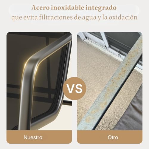 Juego de 2 sillas de patio, juego de muebles de patio de 3 piezas, juegos de bistró, con tela de textileno, mesa auxiliar con marco de metal, juego de sillas para exteriores, para balcón