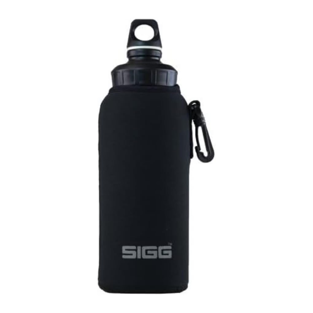 SIGG Neoprene Pouch Black WMB Protective Cover (1 L), Stylish Cover for any SIGG Wide-Mouthed Thermos Flask, Handy Neoprene Bottle Holder