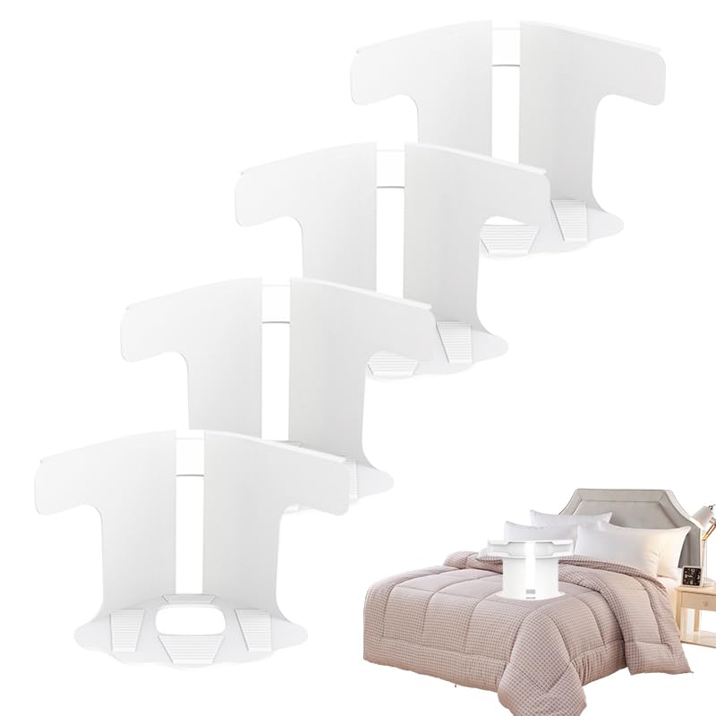 Photo 1 of Bed Sheet Holders - Fitted Sheet Holders for Corners with Transparent Clips, Lock Sheet Holders Keep Sheets Firm & Tight, Fits All Sheet Sizes (White - 4 Pack)