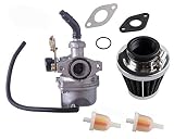 Podoy PZ19 Carburetor for Taotao ATV Cable Choke Carb Gaskets with 35mm Motorcycle Air Filter Fuel Filters for Chinese Made 50cc 70cc 90cc 100cc 110cc 125cc Dirt Bike Scooter Moped Go karts