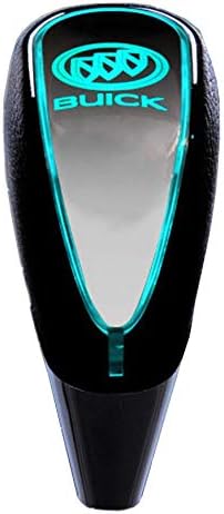 ZhengRong Black Leather Touch Motion Activated LED Light Auto Car Shift Knob Shifter Gear Car Logo Shift Knob with USB Charger for Buick