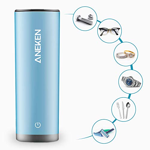 Aneken Ultrasonic Cleaner, Professional Portable Ultrasonic Glasses Cleaner / Jewelry Cleaner for Eyeglasses, Jewelry, Diamonds, Sunglasses, Rings and more, Blue